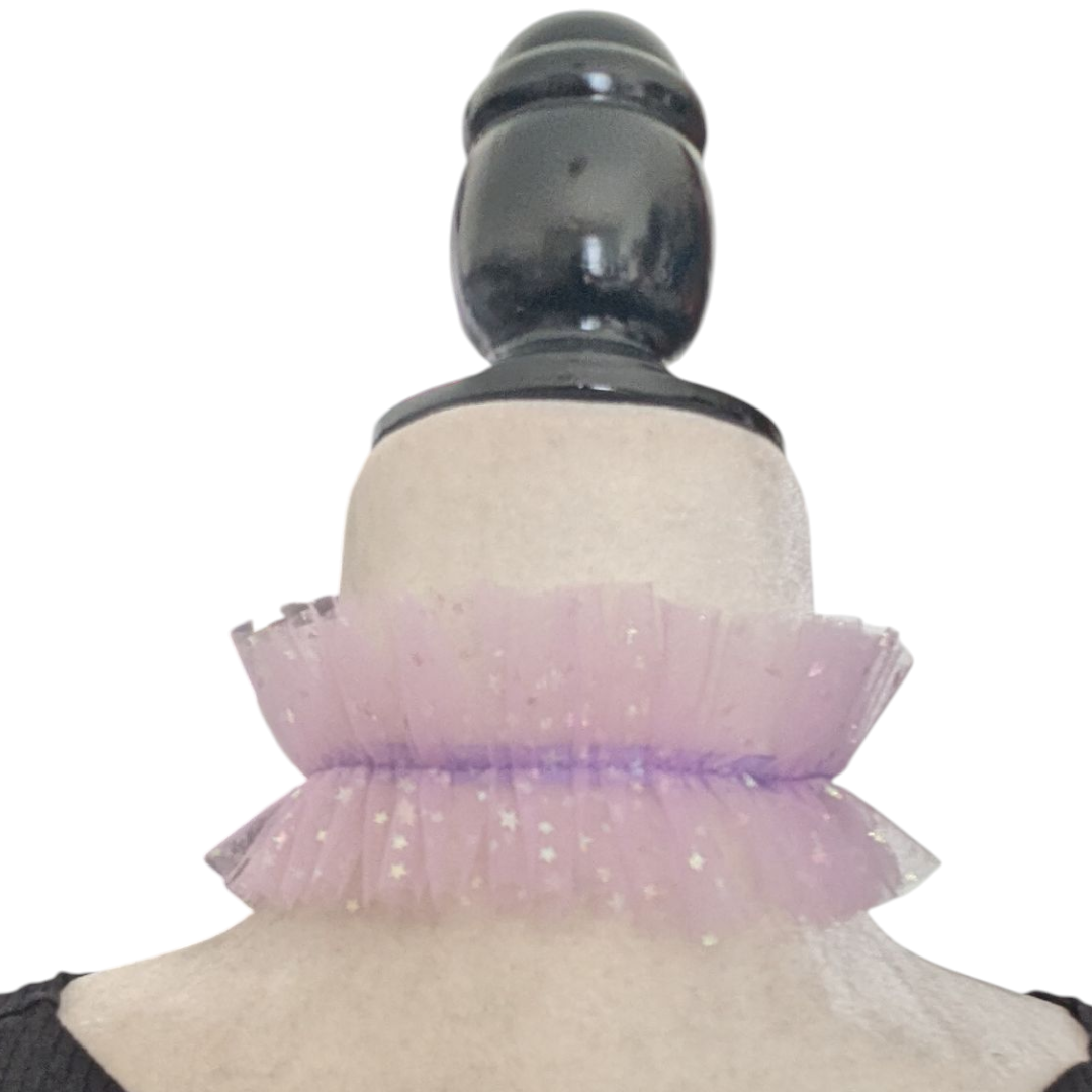 Juego Choker estilo gorguera y muñequeras de gasa lila