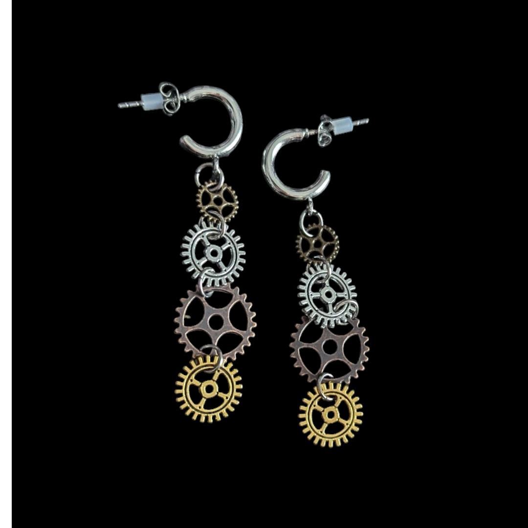 Pendientes engranajes Steampunk