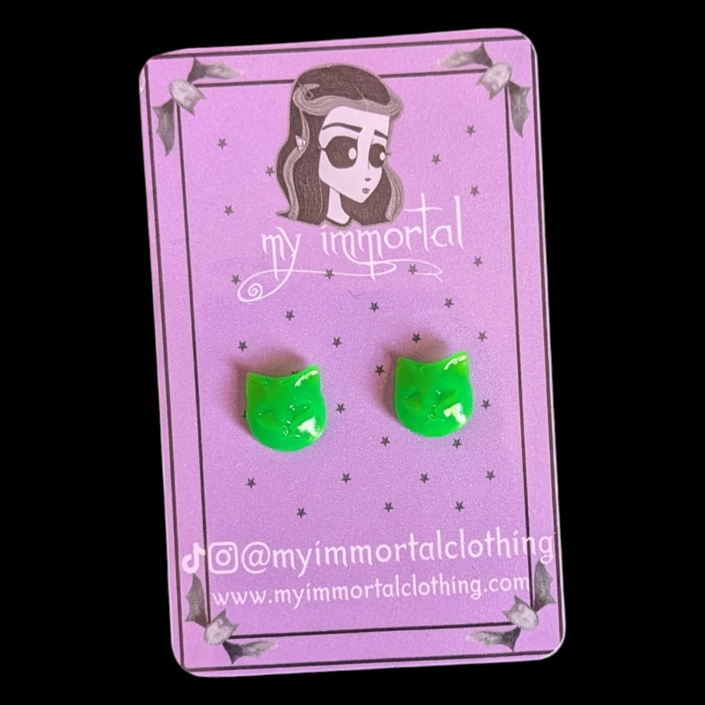 Pendientes Gatos Verdes
