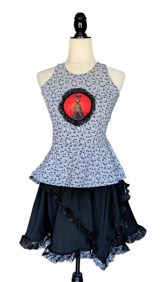 Camiseta Gris con camafeo Gata