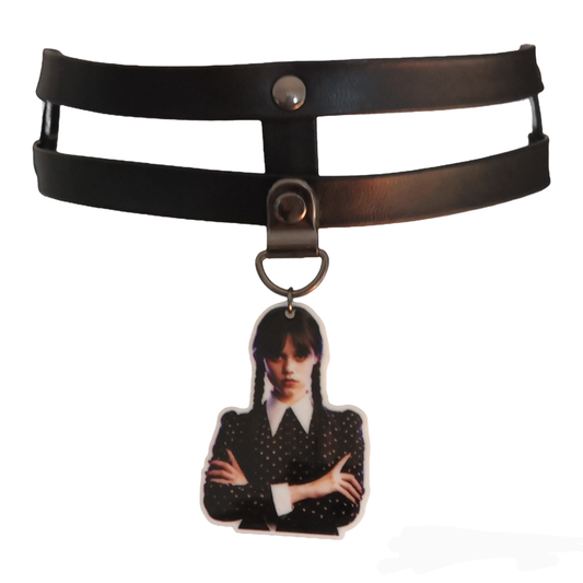 Choker doble Miércoles Addams