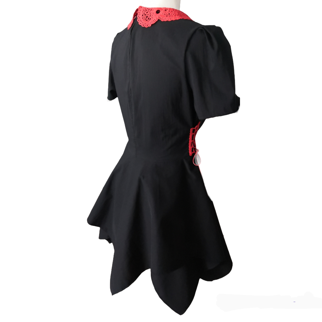 Vestido negro doble falda