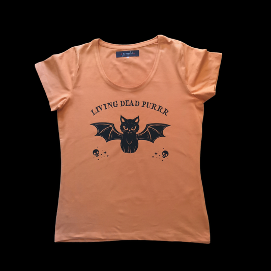 Camiseta naranja Gato Vampiro