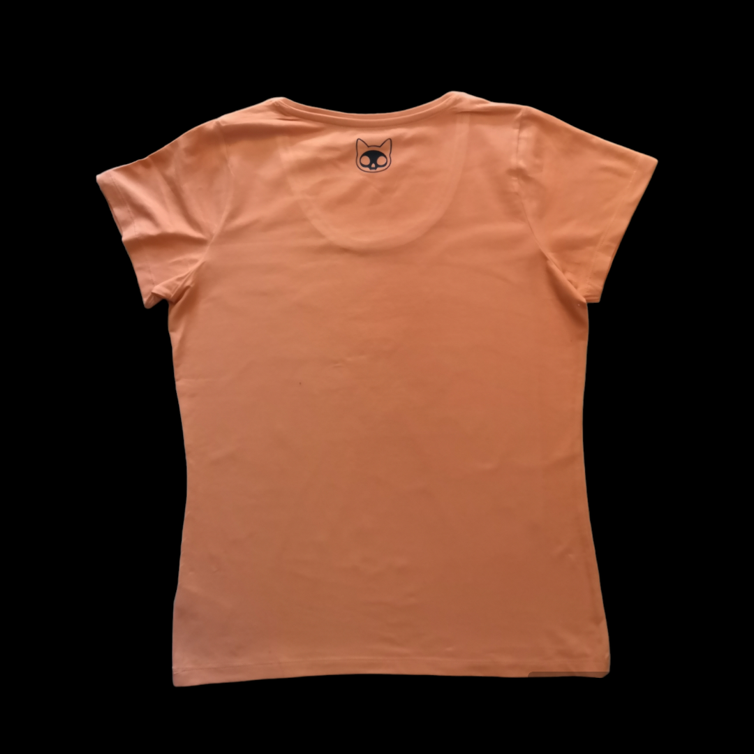 Camiseta naranja Gato Vampiro