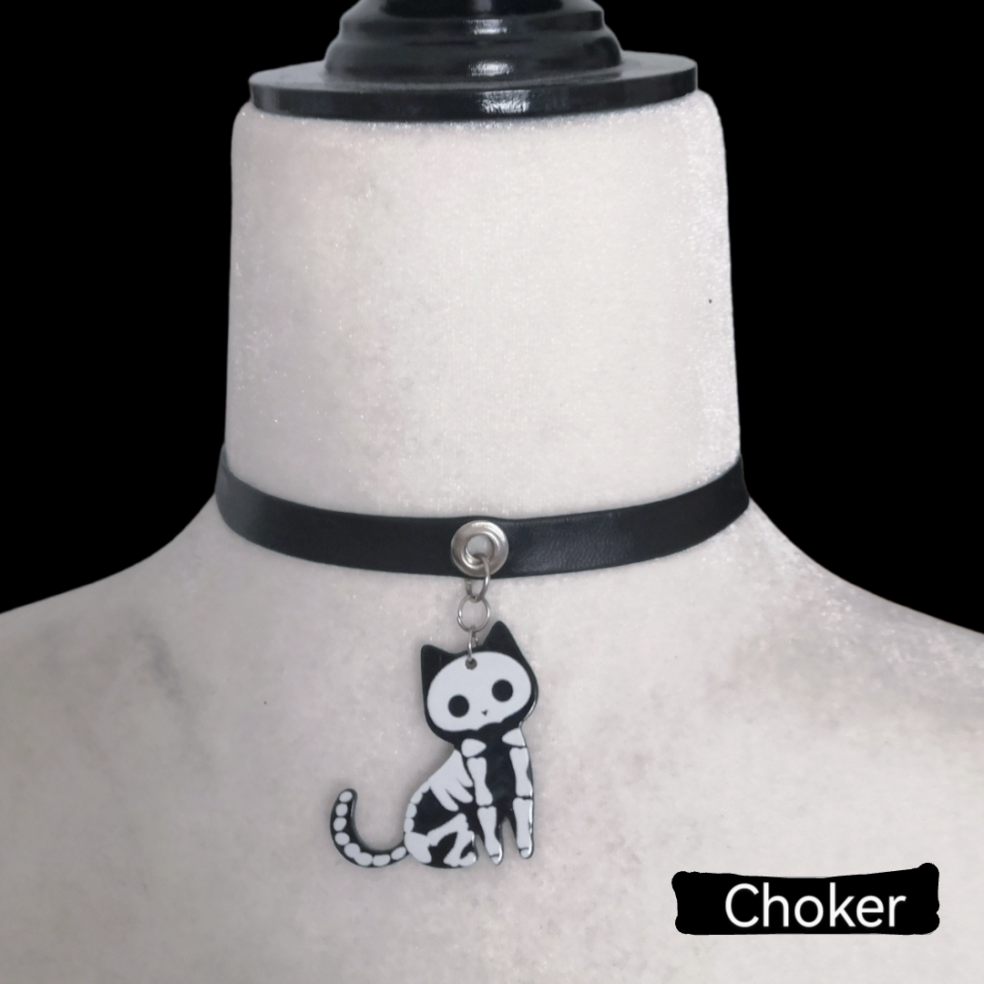 Choker Gato Sugar Skull