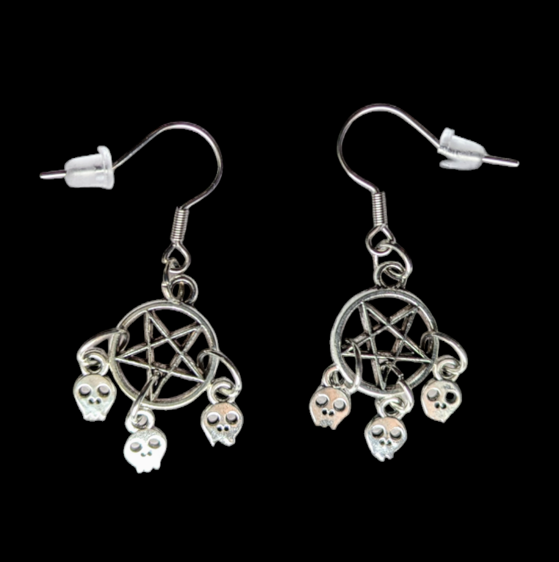 Pendientes pentagrama con calaveras