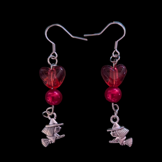 Pendientes Brujitas con corazones