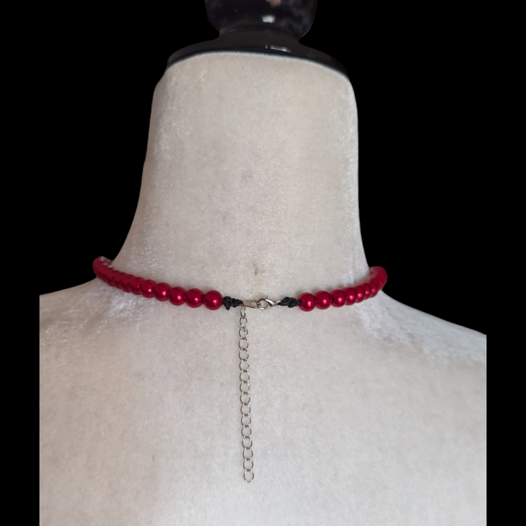 Collar perlas rojas Pinup