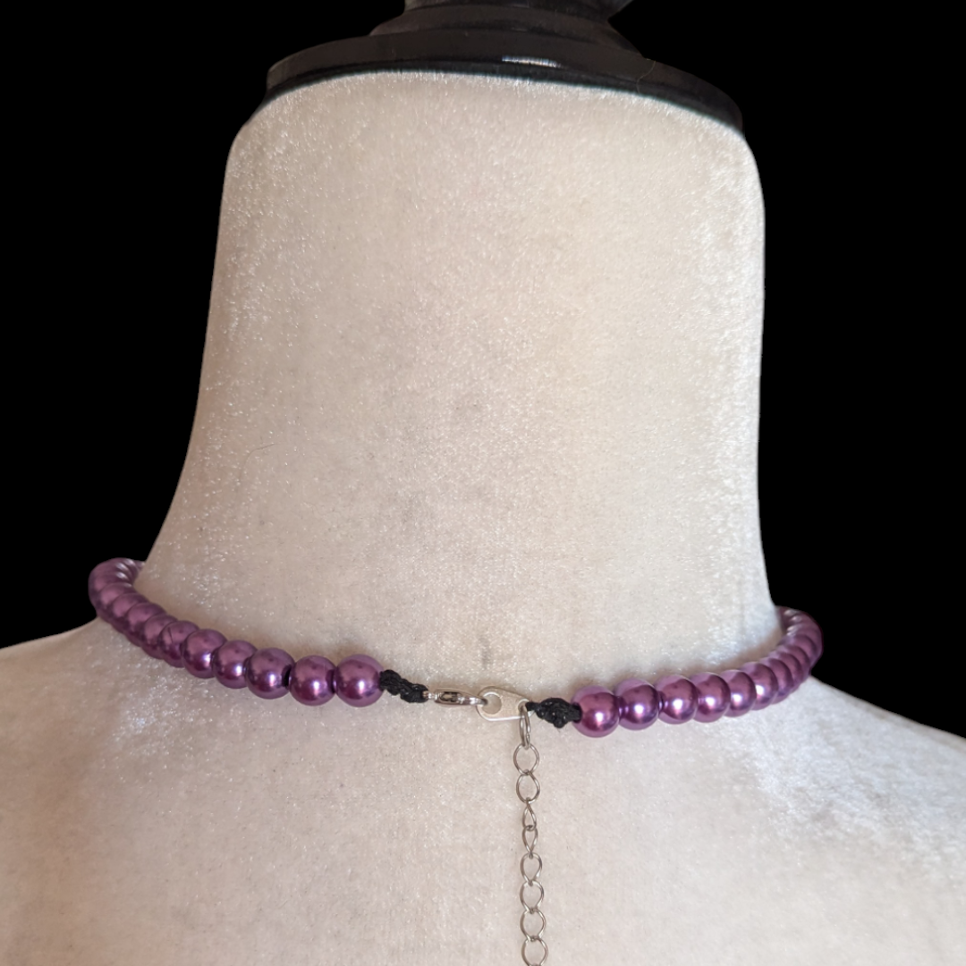 Collar perlas violetas Pinup