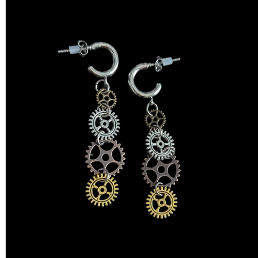 Pendientes engranajes Steampunk