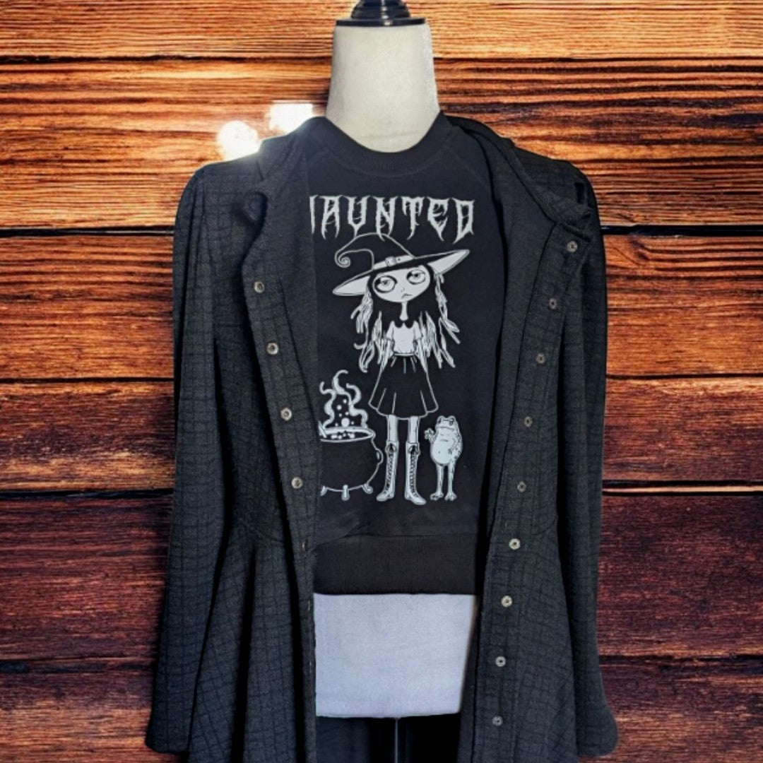 Sudadera cropped Brujita con Sapo