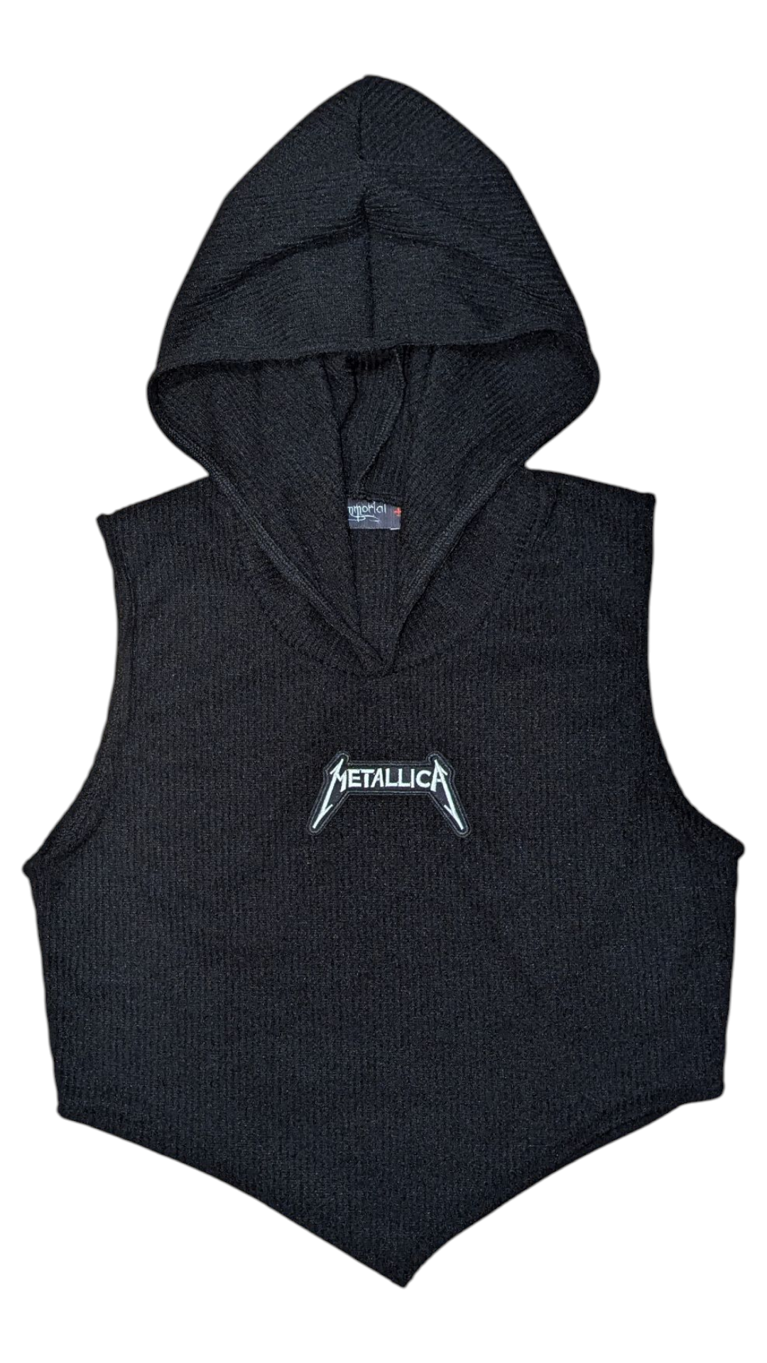 Chaleco negro con capucha