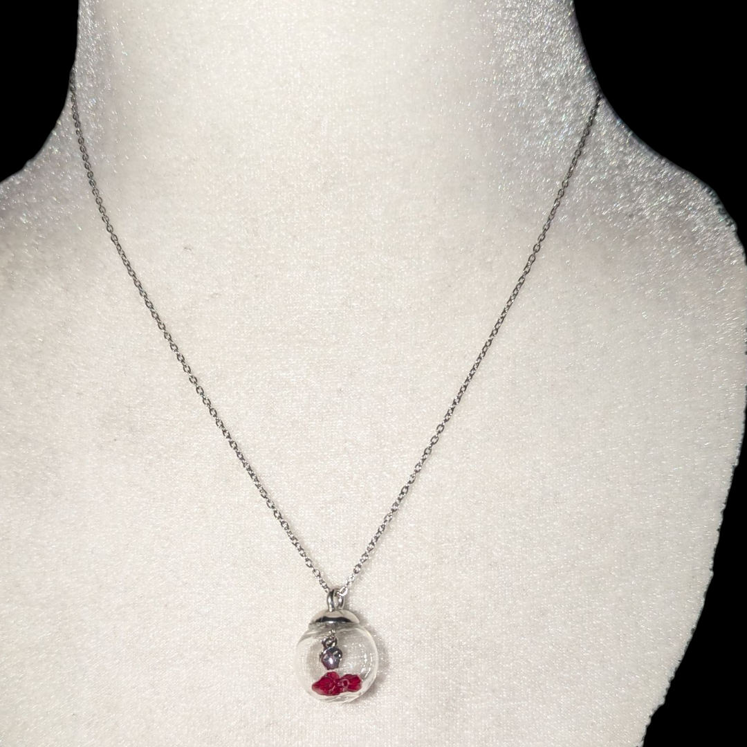 Collar con bola de vidrio con calaverita