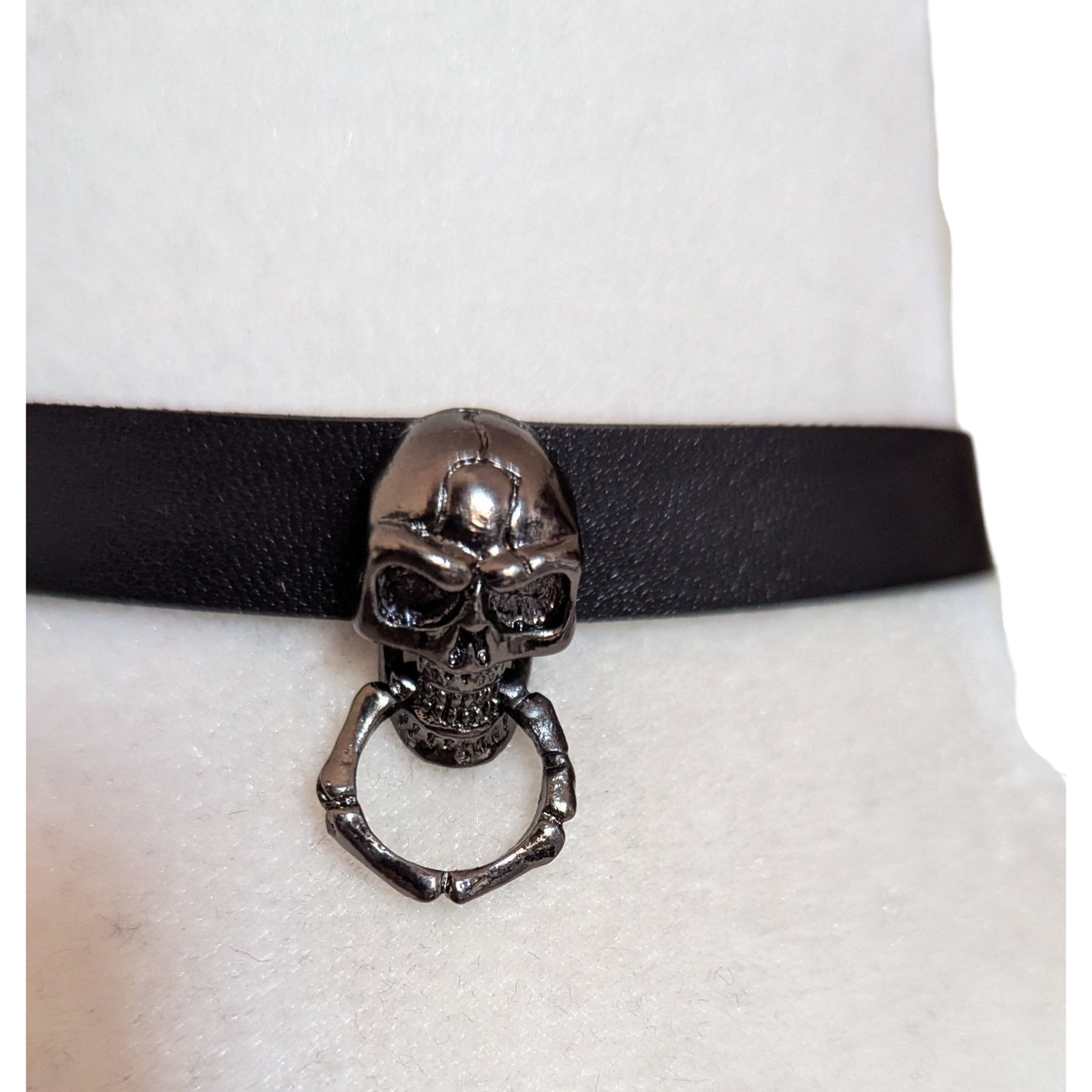 Choker calavera niquel