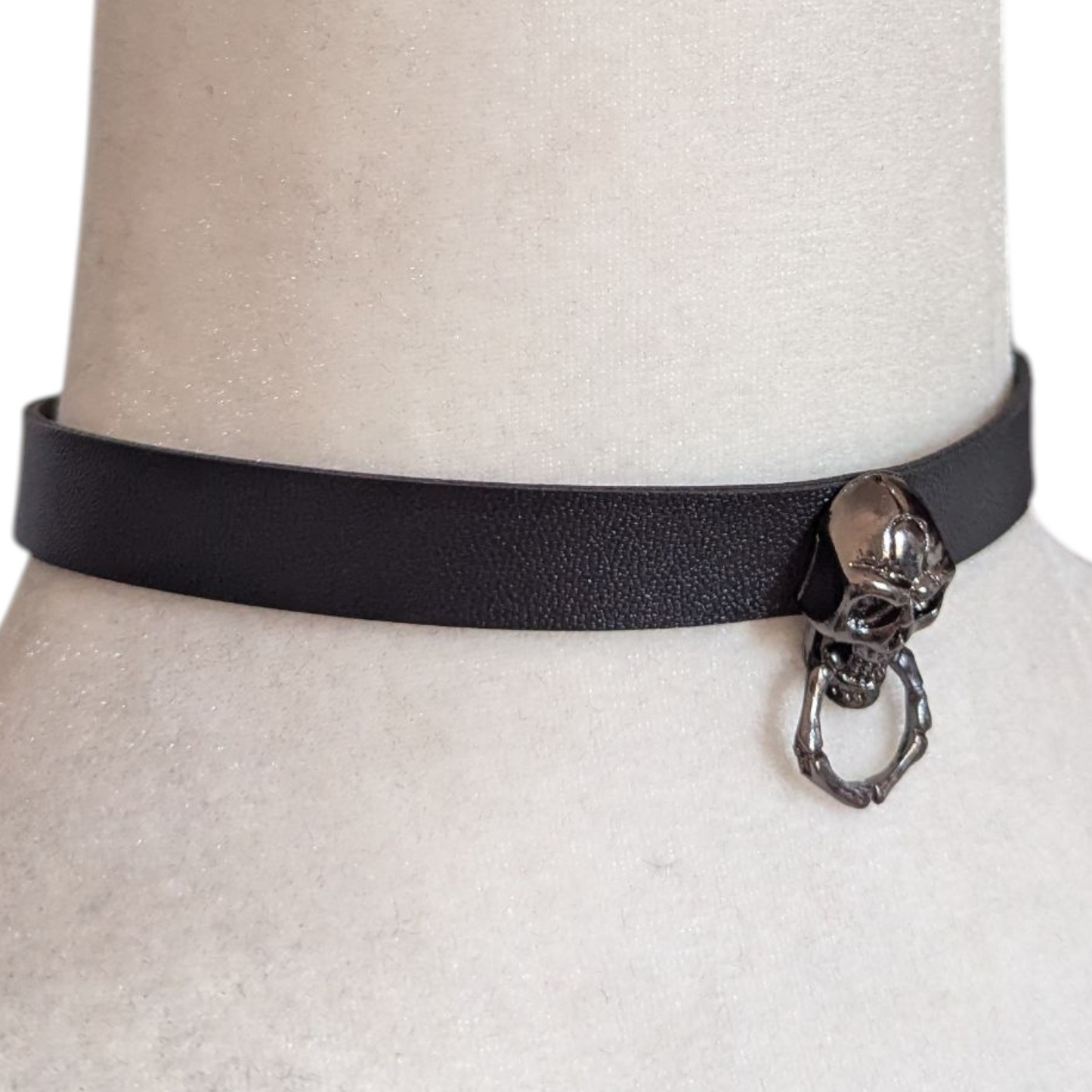 Choker calavera niquel