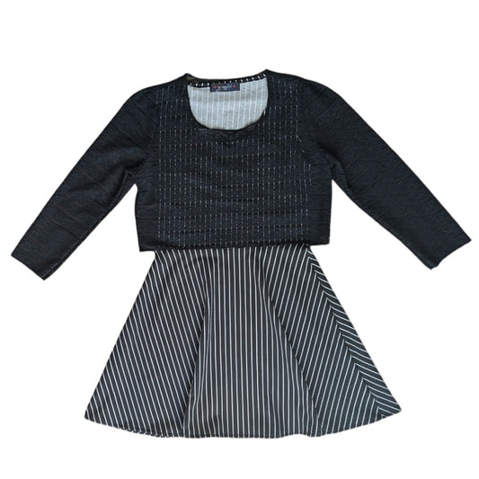 Conjunto Camiseta encaje y Vestido a rayas