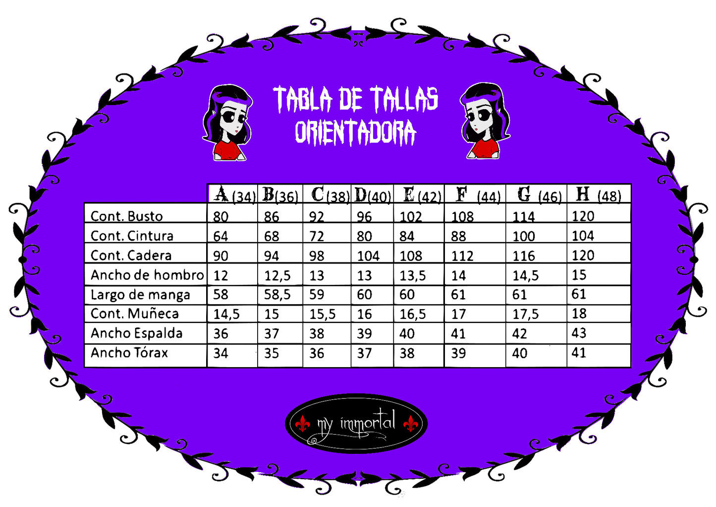 Tabla de Tallas